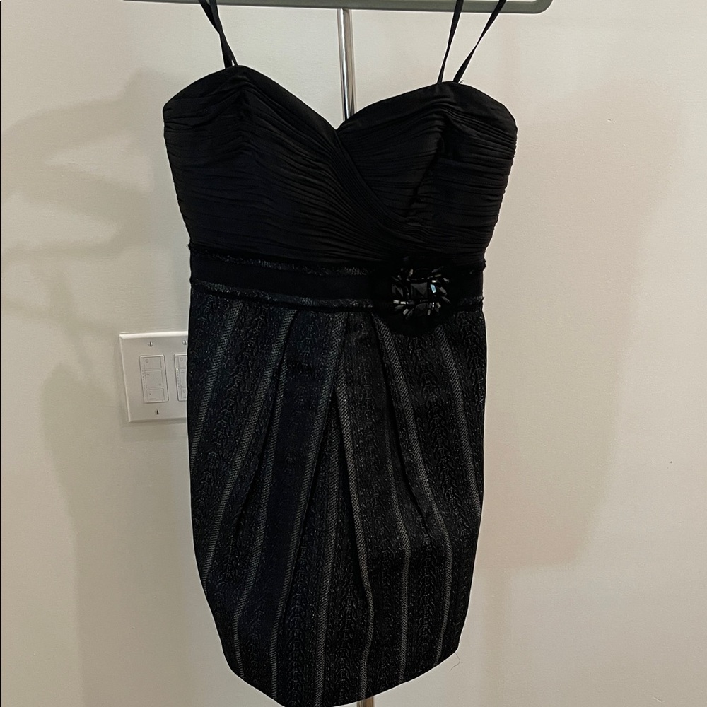BCBGMaxAzria Black and Gray Mini Dress